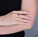 14Kt White Gold Diamond 2.10 ct Ruby Ring
