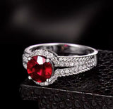 14Kt White Gold Diamond 2.10 ct Ruby Ring