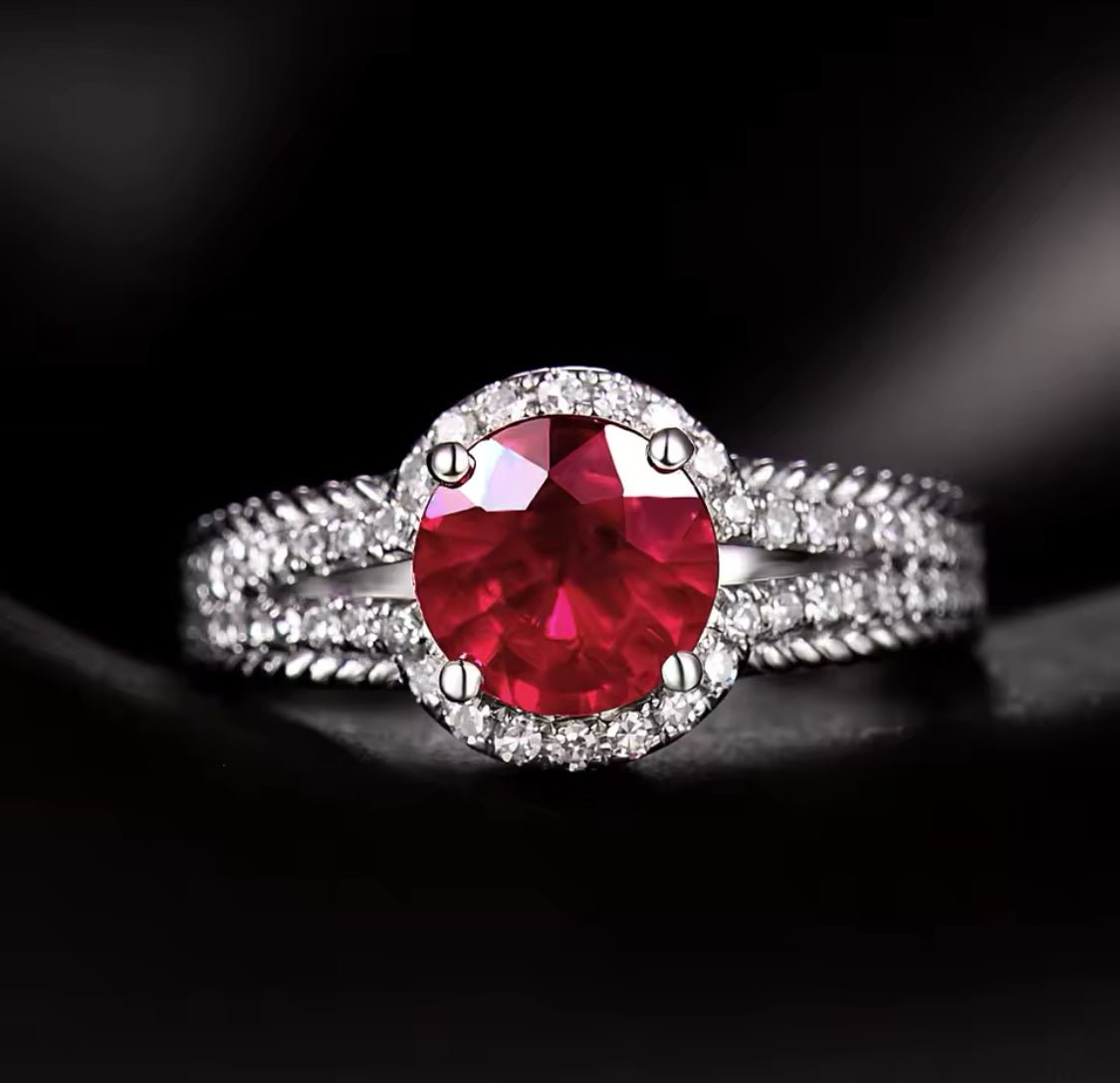 14Kt White Gold Diamond 2.10 ct Ruby Ring