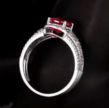 14Kt White Gold Diamond 2.10 ct Ruby Ring