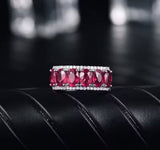 14Kt White Gold Diamond 3.86 ct Ruby Ring