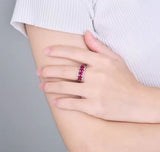 14Kt White Gold Diamond 3.86 ct Ruby Ring