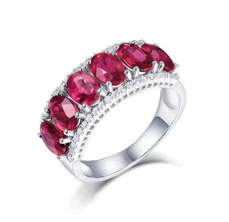 14Kt White Gold Diamond 3.86 ct Ruby Ring