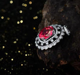 14Kt White Gold Diamond 4.36 ct Pink Ruby Pendant with Chain