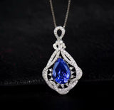 14Kt White Gold Diamonds 2.10 ct Tanzanite Pendants