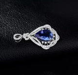 14Kt White Gold Diamonds 2.10 ct Tanzanite Pendants