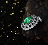 14Kt White Gold Diamonds 2.40 ct Emerald Pendant
