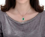 14Kt White Gold Diamonds 2.40 ct Emerald Pendant