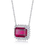 14Kt White Gold Natural Diamond 3.50 ct Tourmaline Pendant with Chain