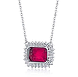 14Kt White Gold Natural Diamond 3.50 ct Tourmaline Pendant with Chain