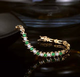 14kt Yellow Gold 0.73 ct Emerald Bracelet with Natural Diamonds 0.60 ct