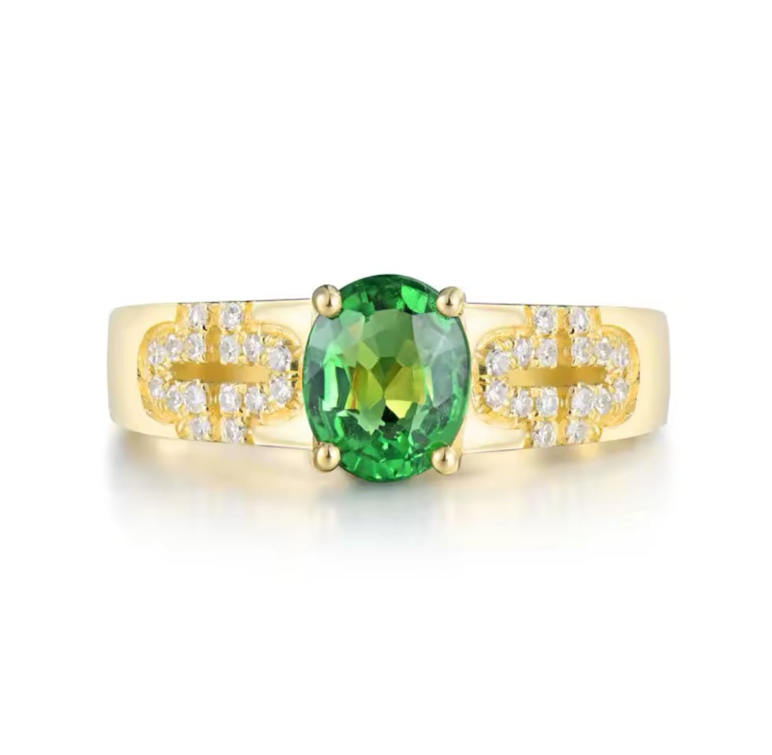 14kt Yellow Gold, 1.16 ct Tsavorite Ring (Unisex)