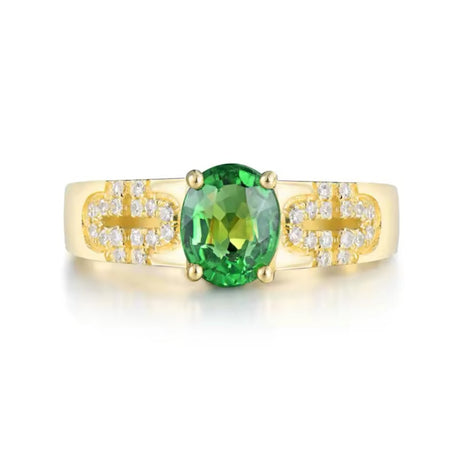 14kt Yellow Gold, 1.16 ct Tsavorite Ring (Unisex)