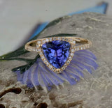 14Kt Yellow Gold 1.81 ct Tanzanite Ring with Diamonds