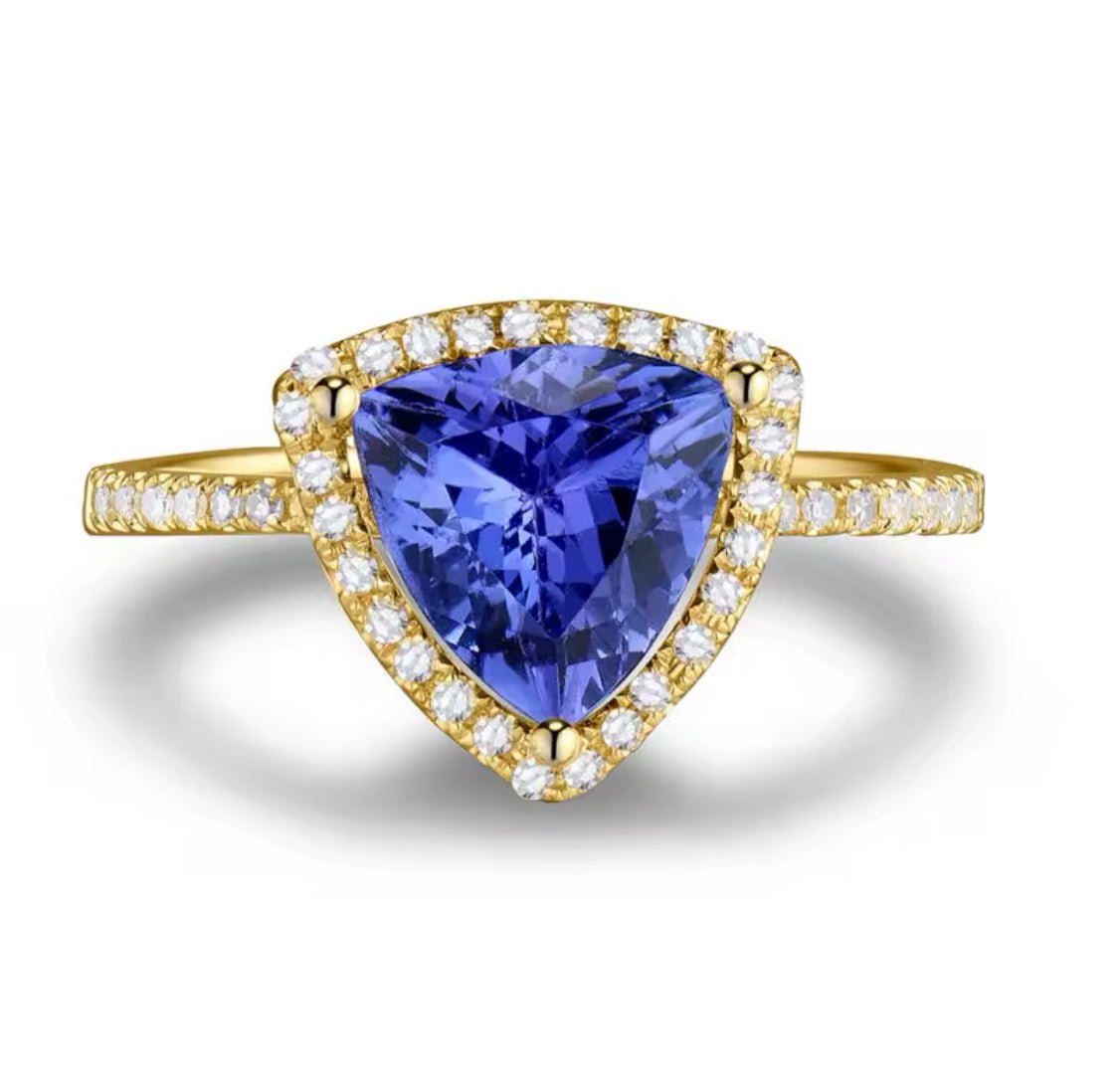 14Kt Yellow Gold 1.81 ct Tanzanite Ring with Diamonds