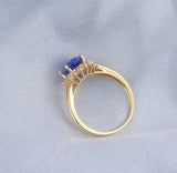 14Kt Yellow Gold 2.17 ct Tanzanite Ring with Diamonds