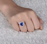 14Kt Yellow Gold 2.50 ct Tanzanite Ring with Diamonds