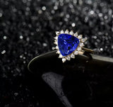 14Kt Yellow Gold 2.50 ct Tanzanite Ring with Diamonds