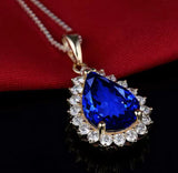 14Kt Yellow Gold Diamond 3.60 ct Tanzanite Pendant