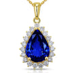 14Kt Yellow Gold Diamond 3.60 ct Tanzanite Pendant