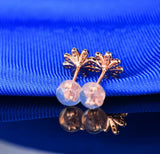 18K Rose Gold 0.30 ct Ruby Earrings with Diamonds