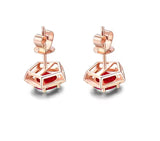 18K Rose Gold 2.35 ct Ruby Earrings with Diamonds