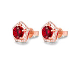 18K Rose Gold 2.35 ct Ruby Earrings with Diamonds