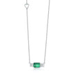 18K White Gold 0.70 ct Emerald Pendant with Natural Diamond