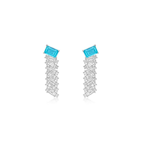 18K White Gold 1.34ct Paraiba Tourmaline Earrings with Diamonds