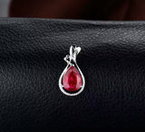 18K White Gold 5.30 ct Ruby Pendant with Natural Diamond