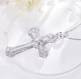 18K White Gold Diamond Cross Unisex Pendant 4.83ct – Luxury Fine Jewelry