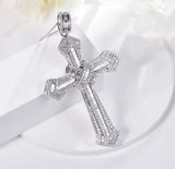 18K White Gold Diamond Cross Unisex Pendant 4.83ct – Luxury Fine Jewelry