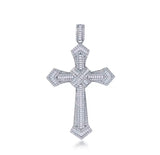 18K White Gold Diamond Cross Unisex Pendant 4.83ct – Luxury Fine Jewelry