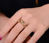 18Kt Gold Natural Diamond 0.37 ct Emerald Ring (Unisex)