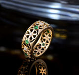 18Kt Gold Natural Diamond 0.37 ct Emerald Ring (Unisex)