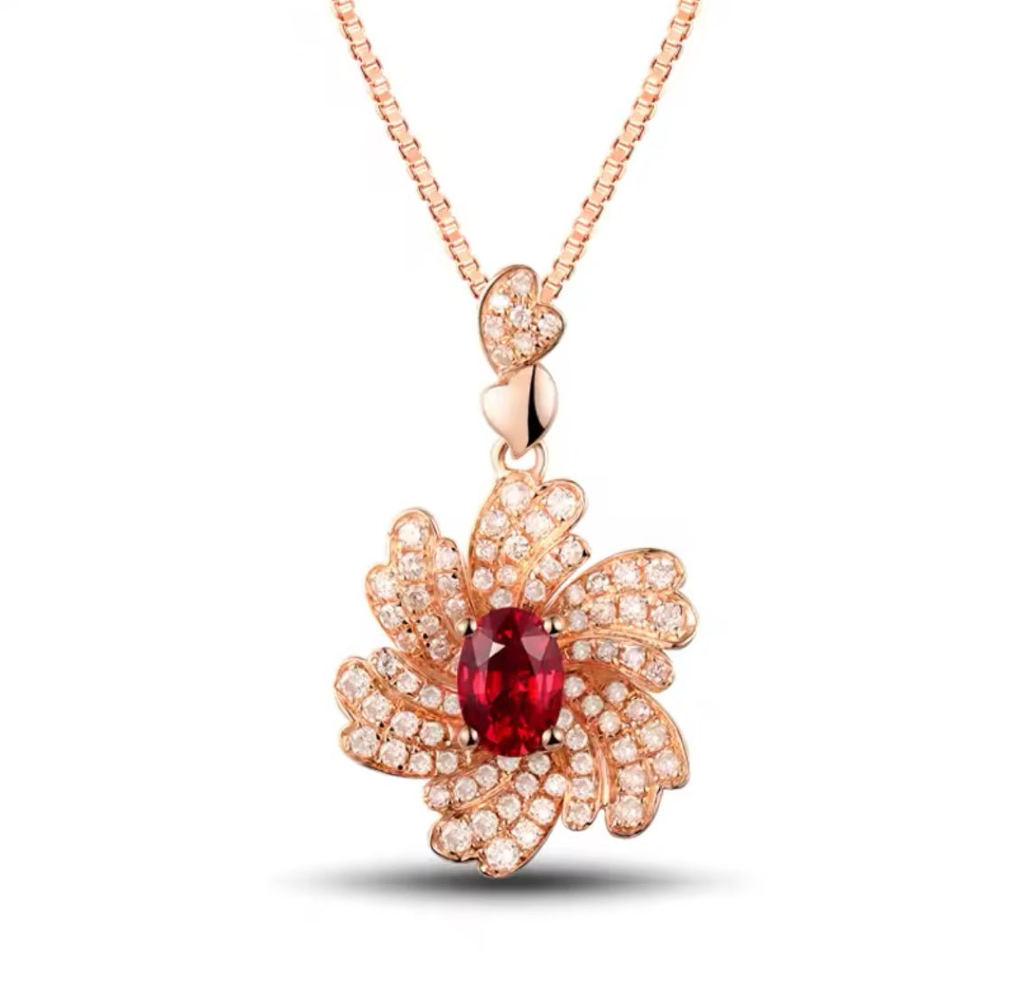 18Kt Rose Gold 0.60 ct Ruby Pendants