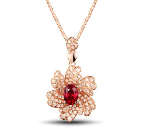 18Kt Rose Gold 0.60 ct Ruby Pendants