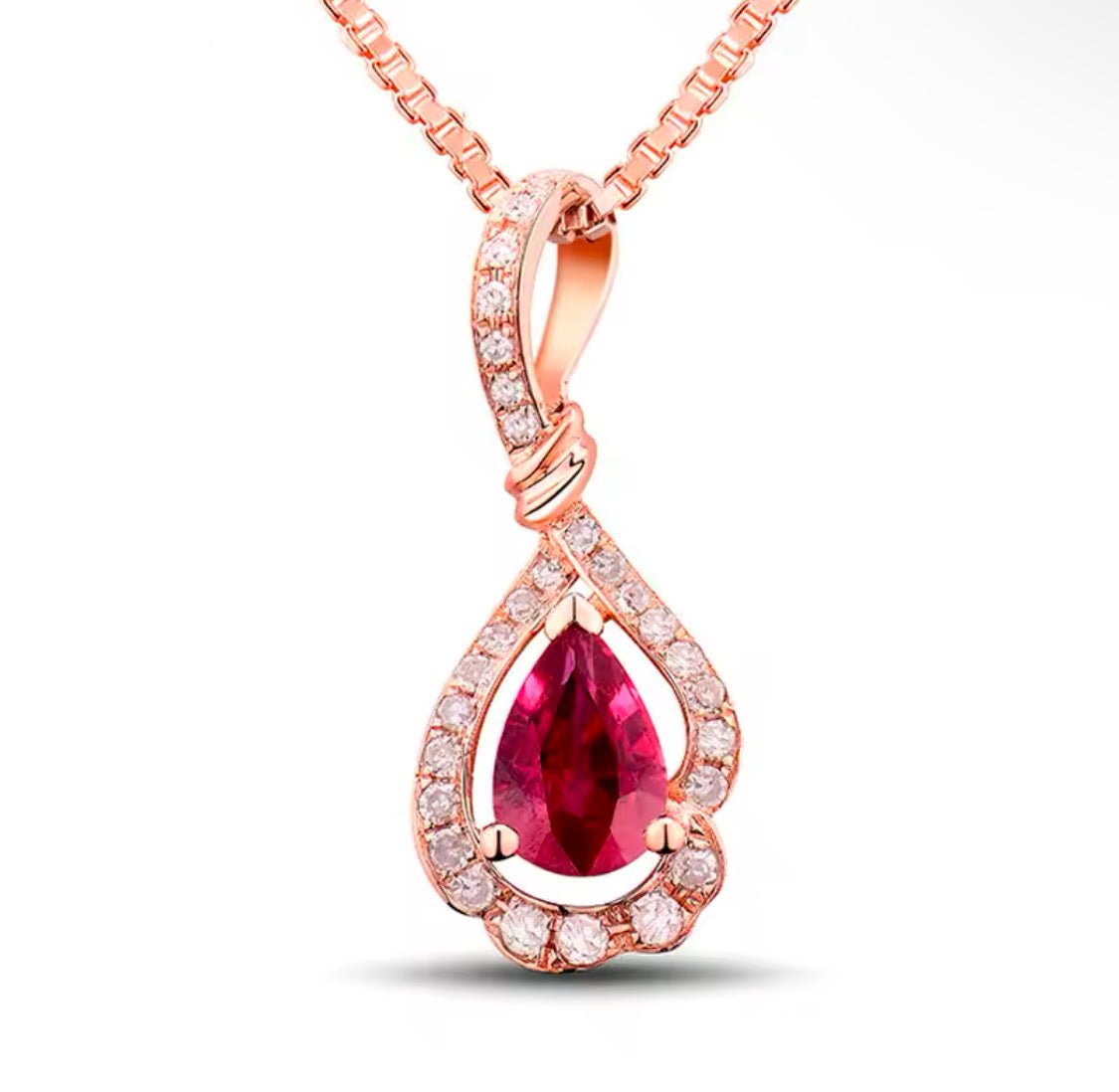 18Kt Rose Gold 0.80 ct Ruby Pendants