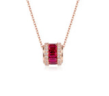 18Kt Rose Gold 0.85 ct Ruby Pendants