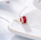 18Kt Rose Gold 0.85 ct Ruby Pendants