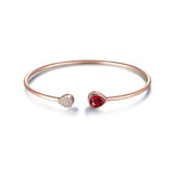 18Kt Rose Gold 0.87 ct Ruby Bracelet with Natural Diamonds 0.06 ct