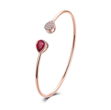 18Kt Rose Gold 0.87 ct Ruby Bracelet with Natural Diamonds 0.06 ct