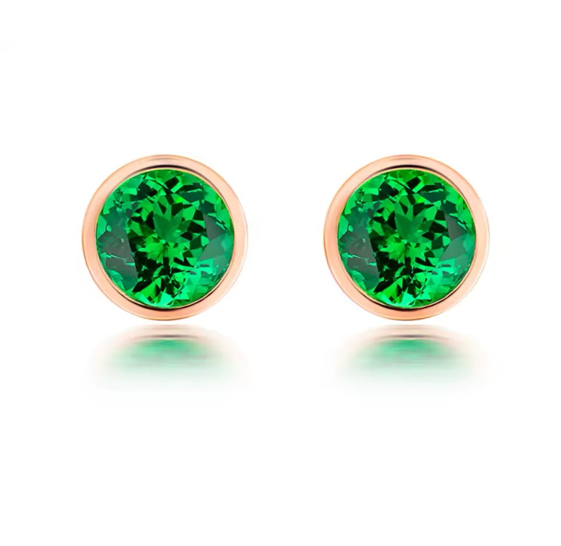 18Kt Rose - Gold 0.95 ct Tsavorite Earrings