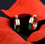 18Kt Rose Gold 1.00 ct Emerald Earring