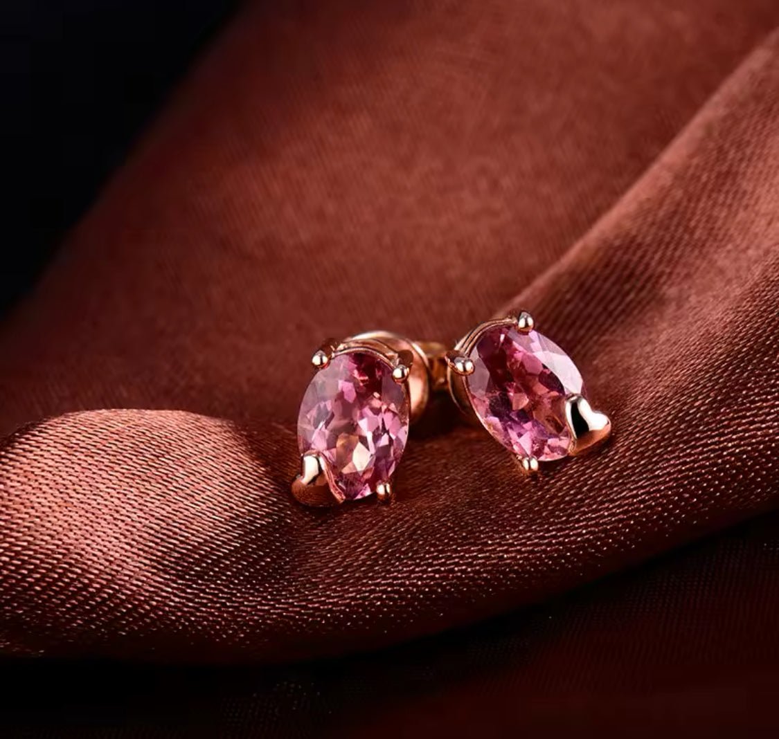 18kt Rose Gold 1.51 ct Tourmaline Earrings