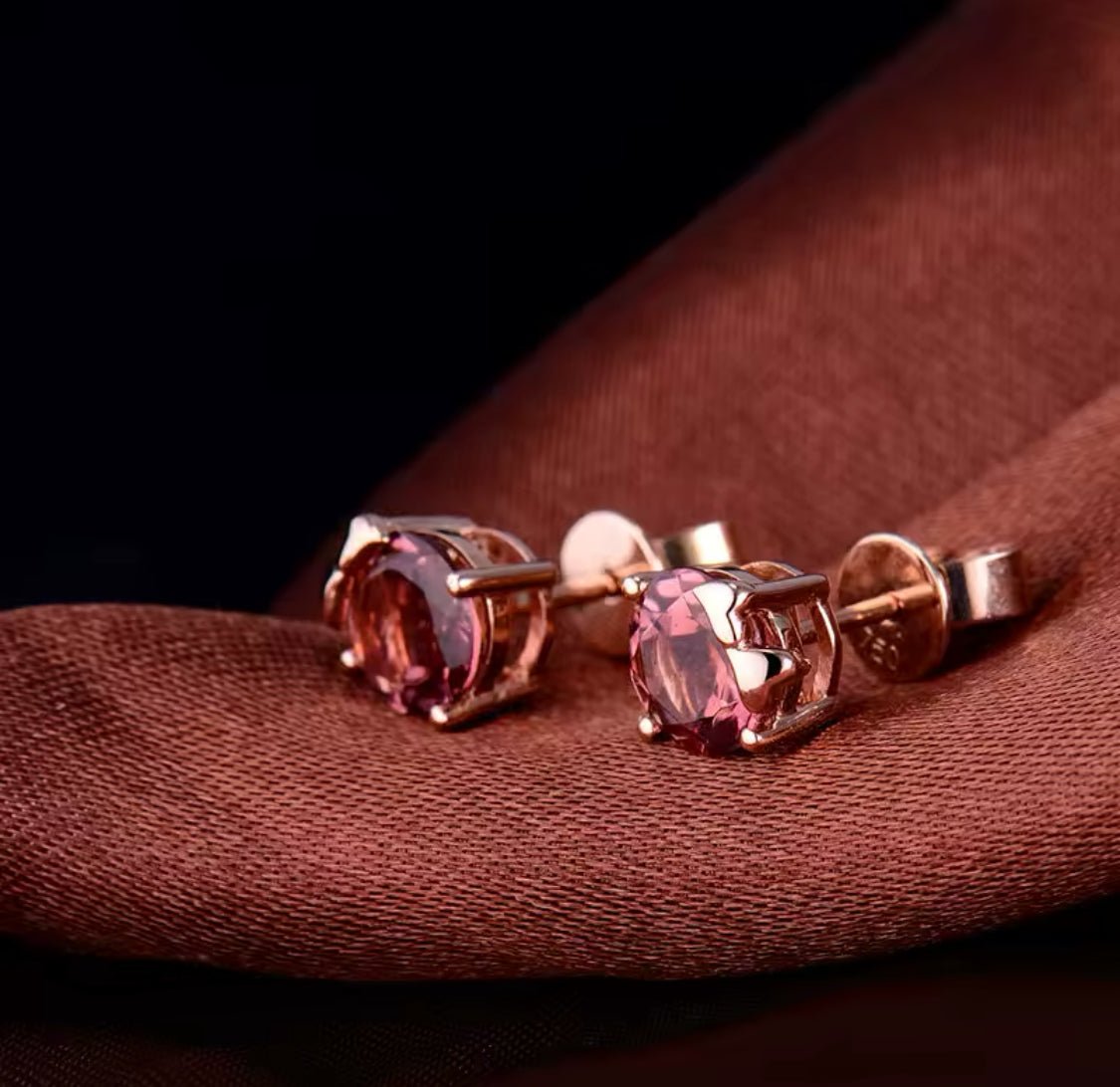 18kt Rose Gold 1.63 ct Tourmaline Earrings