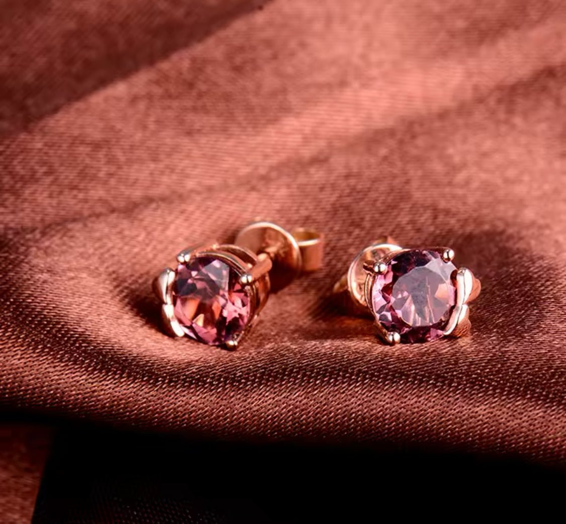 18kt Rose Gold 1.63 ct Tourmaline Earrings