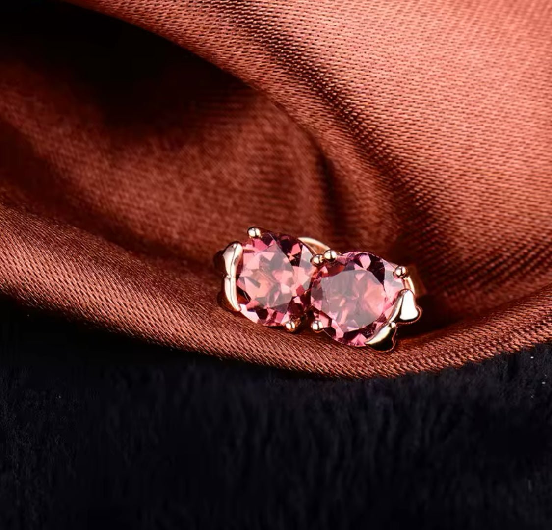 18kt Rose Gold 1.63 ct Tourmaline Earrings