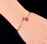18Kt Rose Gold 1.79 ct Ruby Bracelet with Natural Diamonds