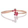18Kt Rose Gold 1.79 ct Ruby Bracelet with Natural Diamonds